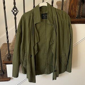 Love Tree Linen Blend Blazer – Olive [Green]